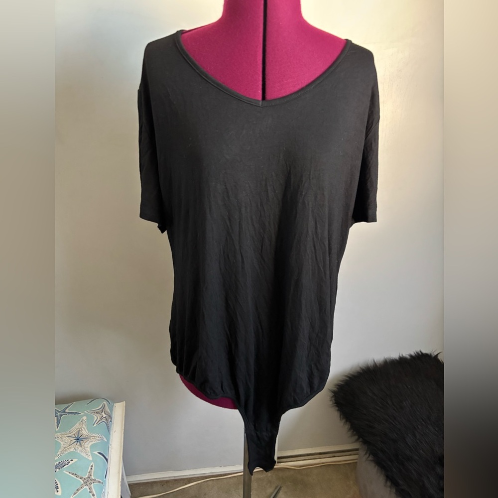 NWT Black Women's short sleeve bodysuit, Size  24W
